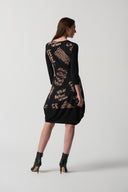 Joseph Ribkoff Black/Multi Waist Tie Cocoon Dress Style 233152