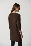 Joseph Ribkoff Mocha Asymmetrical Tunic Style 233153