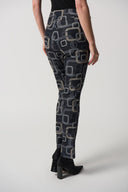 Joseph Ribkoff Black/Multi Retro Print Pull-On Pants Style 233163