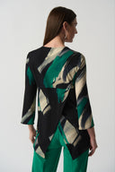 Joseph Ribkoff Black/Multi Abstract Print Fit-and-Flare Tunic Style 233178