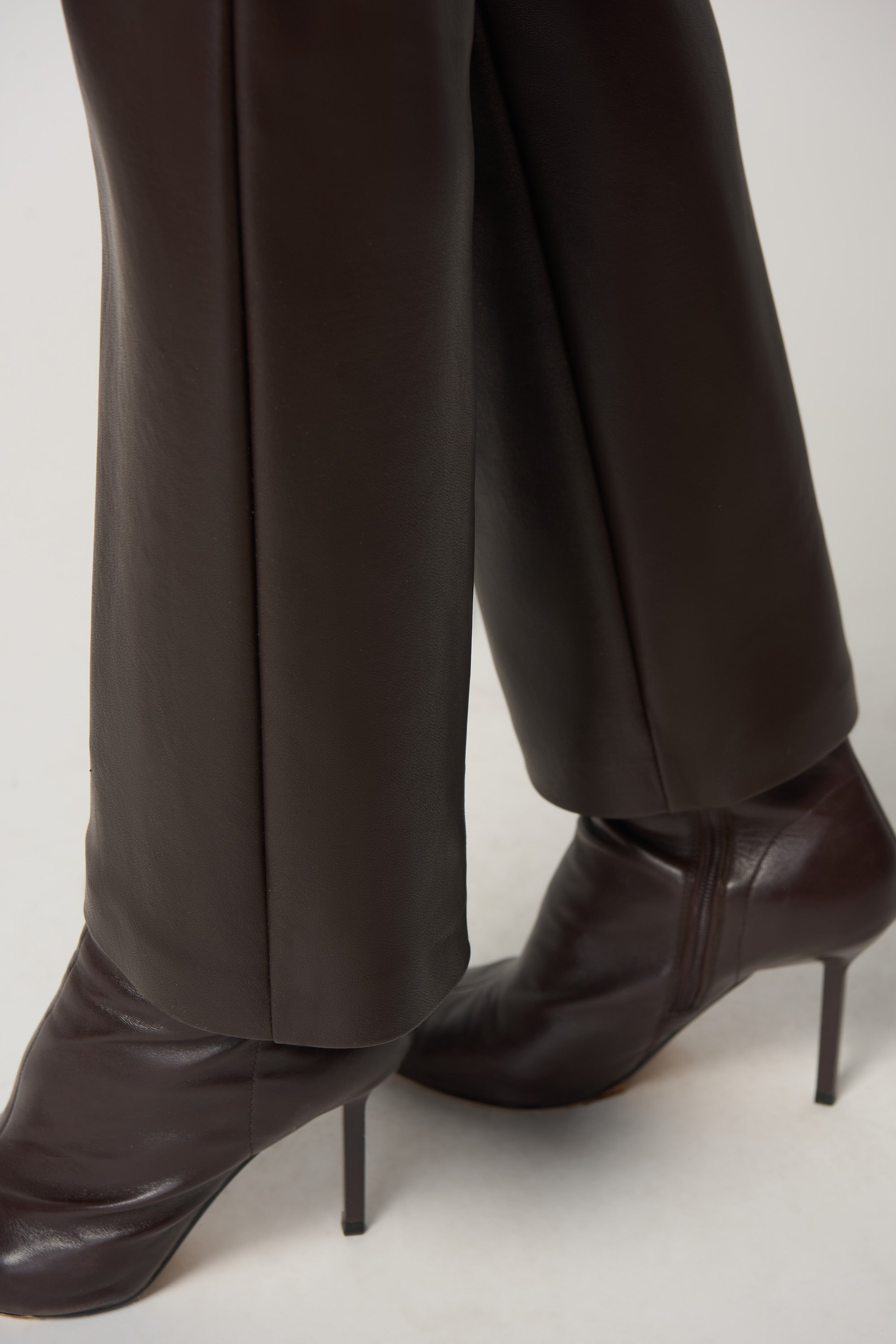 Faux Leather Flared Leg Pants Style 233179