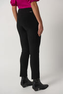 Joseph Ribkoff Black Bonded Silk Straight-Leg Pants Style 233180