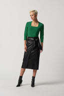 Joseph Ribkoff Kelly Green Square Neck Top Style 233185