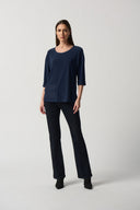 Joseph Ribkoff Midnight Blue Dolman Sleeve Boxy Top Style 233186