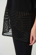 Joseph Ribkoff Black Burnout Knit Tunic Style 233190