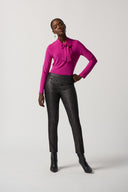 Joseph Ribkoff Black/Bronze Slim-Fit Pants Style 233191