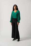 Joseph Ribkoff Kelly Green Puff Sleeve Blouse Style 233200