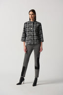 Joseph Ribkoff Black/White Houndstooth Jacket Style 233208