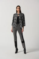 Joseph Ribkoff Black/White Houndstooth Jacket Style 233208
