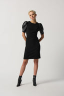 Joseph Ribkoff Black Puff Sleeve Shift Dress Style 233213