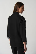 Joseph Ribkoff Black/White Houndstooth Knit Sweater Style 233228