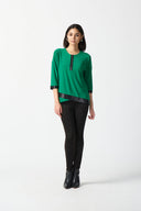 Joseph Ribkoff Kelly Green/Black Top Style 233264
