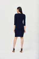 Joseph Ribkoff Midnight Blue Three-Quarter Sleeve Wrap Dress Style 233305