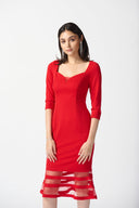 Joseph Ribkoff Lipstick Red Midi Dress Style 233706