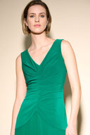 Joseph Ribkoff True Emerald Pleated Maxi Dress Style 233721