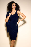 Joseph Ribkoff Midnight Blue Floral Lace Two-Piece Dress Style 233745