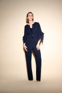 Joseph Ribkoff Midnight Blue jacket with chiffon sleeves Style 233761