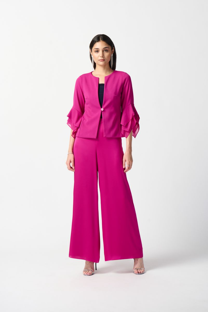 Joseph Ribkoff Ultra Pink Blazer with Shirred Sleeves Style 241031 –  Luxetire
