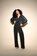 Joseph Ribkoff Black Pleated Sleeve Blouse Style 233763