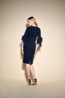 Joseph Ribkoff Midnight Blue Ruffle Sleeve Sheath Dress Style 233771