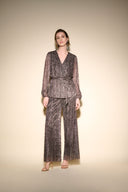 Joseph Ribkoff Black/Rose Gold Novelty Culotte Pants Style 233778