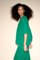 Joseph Ribkoff True Emerald Chiffon V-Neck Top Style 233781