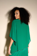 Joseph Ribkoff True Emerald Chiffon V-Neck Top Style 233781