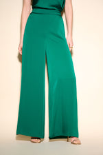 Joseph Ribkoff True Emerald Satin Wide-Leg Pants Style 233785