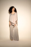 Joseph Ribkoff Latte Satin Wide-Leg Pants Style 233785