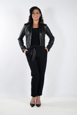 Frank Lyman Black Pants with Cinched Leatherette Belt Style 233919U