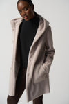 Joseph Ribkoff Mink Faux Suede Hooded Coat Style 233922