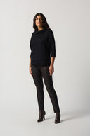 Joseph Ribkoff Black Asymmetrical Sweater Style 233955