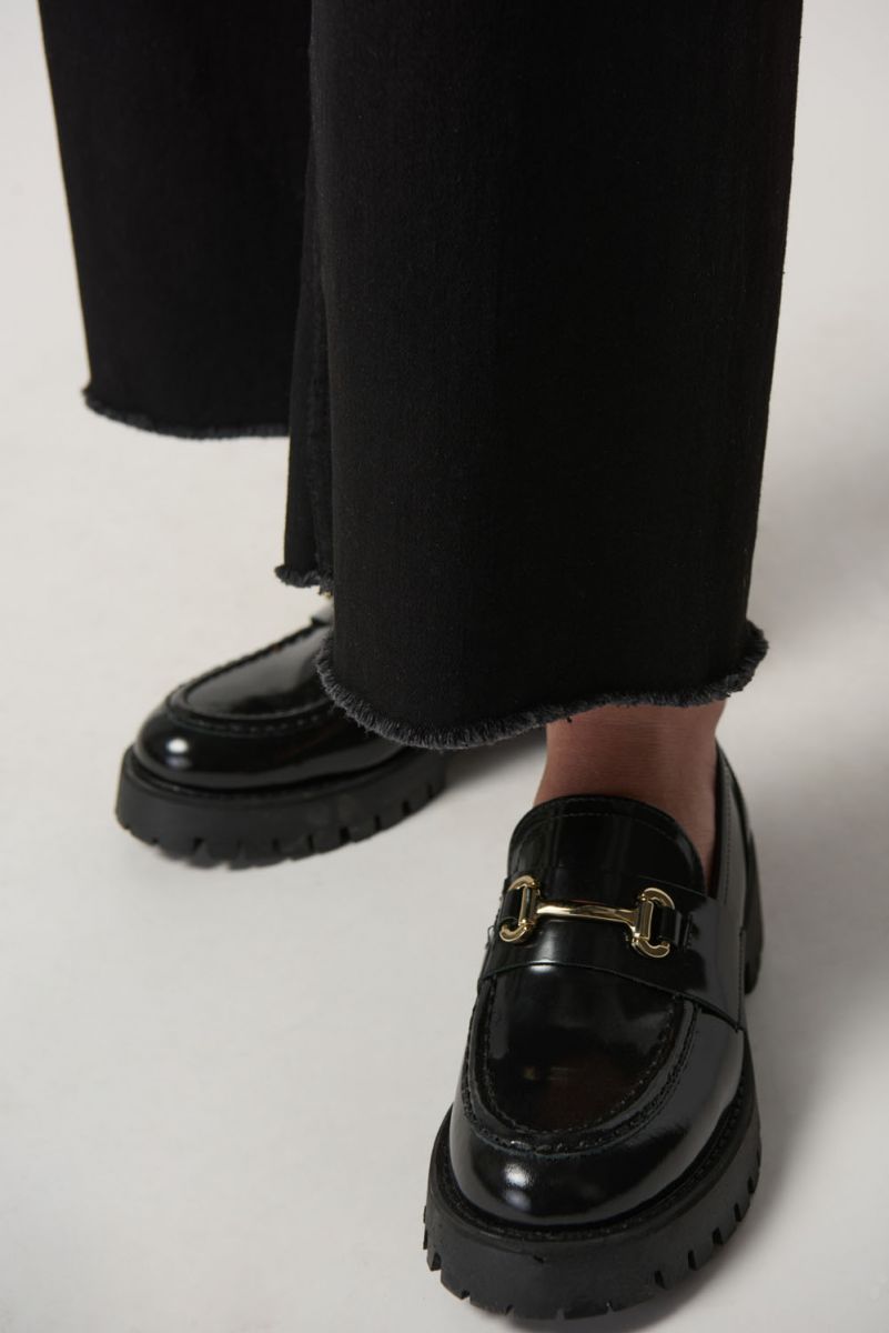 Joseph Ribkoff Black High-Rise Wide-Leg Jeans Style 233970