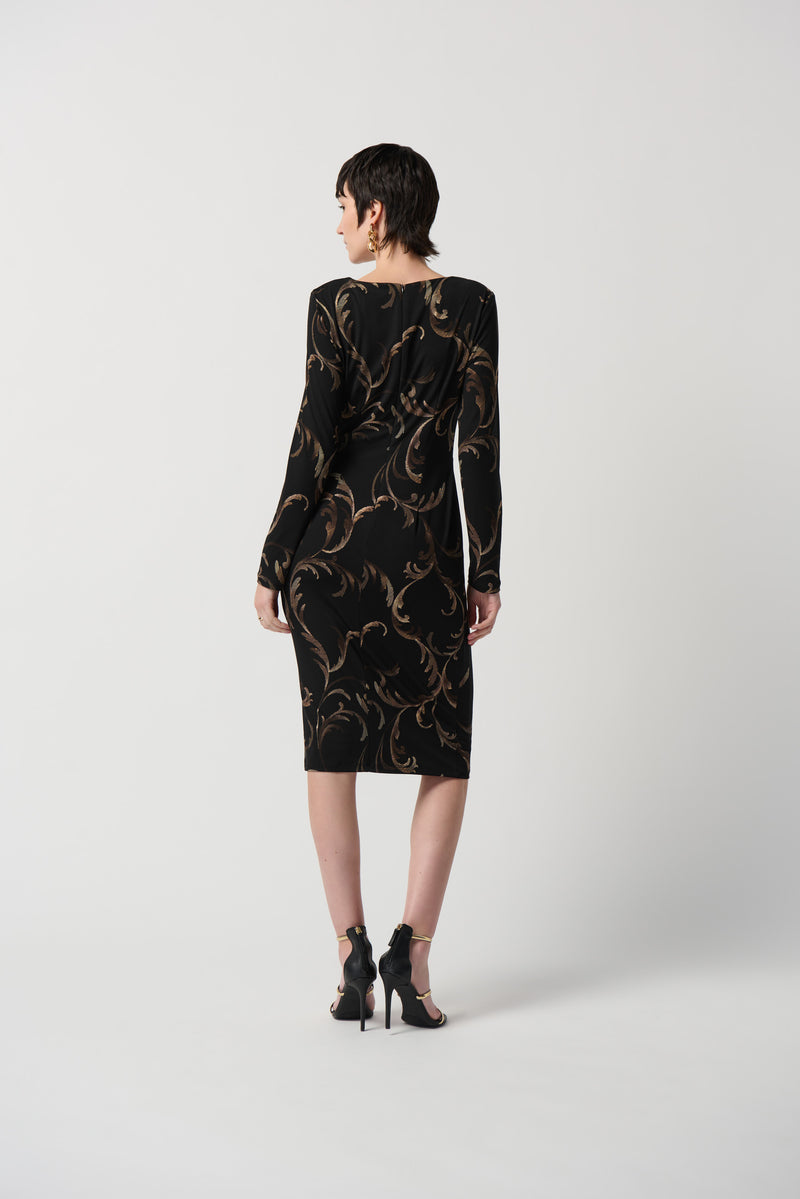 Joseph Ribkoff Black/Multi Sheath Dress Style 234020