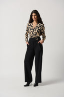 Joseph Ribkoff Black Scuba Crepe Wide-Leg Pants Style 234053