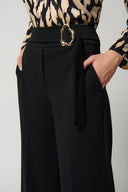 Joseph Ribkoff Black Scuba Crepe Wide-Leg Pants Style 234053