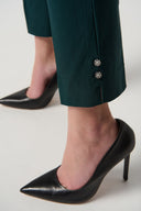 Joseph Ribkoff Alpine Green Pull-On-Pant With Rhinestone Detail Style 234072