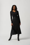 Joseph Ribkoff Black Jersey and Lace Fitted Long Sleeve Top Style 234089