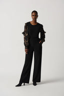 Joseph Ribkoff Black Silky Knit Wide-Leg Pants Style 234103