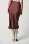 Joseph Ribkoff Toffee Satin Flared Skirt With Chiffon Lining Style 234109