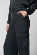 Joseph Ribkoff Black Wide-Leg Cargo Pants Style 234117