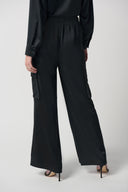 Joseph Ribkoff Black Wide-Leg Cargo Pants Style 234117