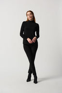 Joseph Ribkoff Black Silky Knit Long Sleeve Mock Neck Top Style 234129