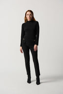 Joseph Ribkoff Black Silky Knit Long Sleeve Mock Neck Top Style 234129