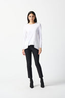 Joseph Ribkoff Vanilla Silky Knit High Low Top Style 234138