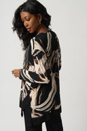 Joseph Ribkoff Black/Multi Abstract Print Boxy Top Style 234141