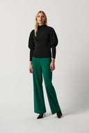 Joseph Ribkoff Black/Silver Puff Sleeve Top Style 234186