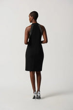 Joseph Ribkoff Black Sleeveless Dress With Rhinestone Detail Style 234204