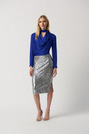 Joseph Ribkoff Royal Sapphire Satin Top Style 234221