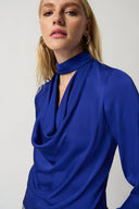 Joseph Ribkoff Royal Sapphire Satin Top Style 234221